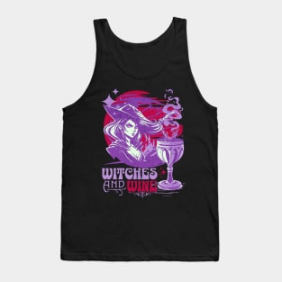Witches and Wine Design for You Magical Wand Casting Lovers Tank Top